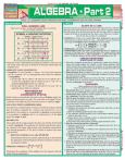 Quickstudy Academic Algebra Part 2 Laminated Reference Guide - main view